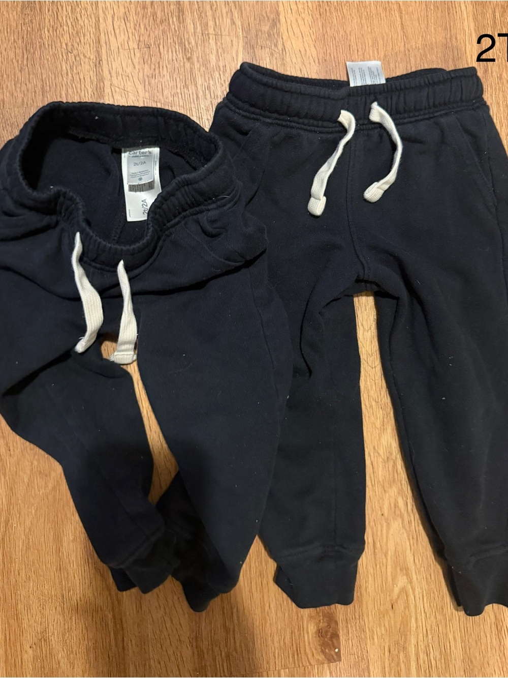 2pairs Carter's Black Toddler Drawstring Jogger Pants